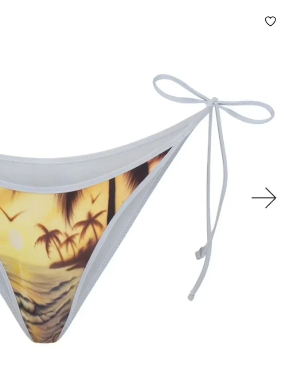 NEW SKIMS Tie Side Bikini Bottom Airbrush Beach Scene Medium NWT